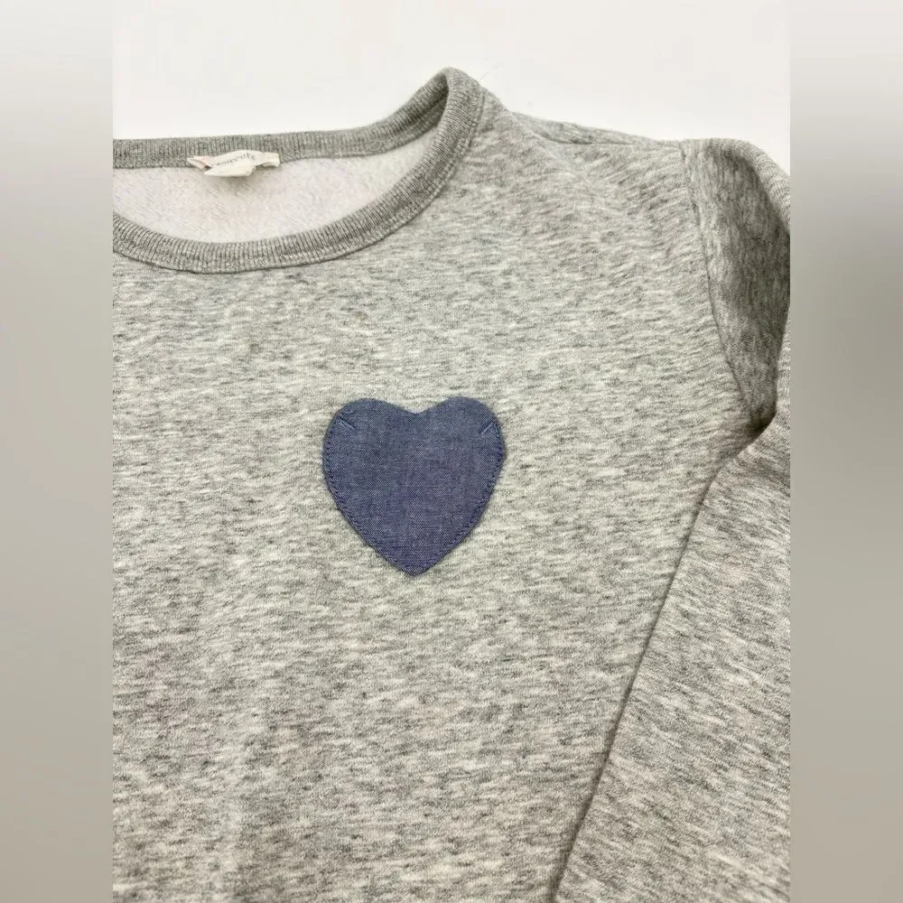 J. Crew | Gray Kids Sweatshirt with Blue Heart Pocket | medium